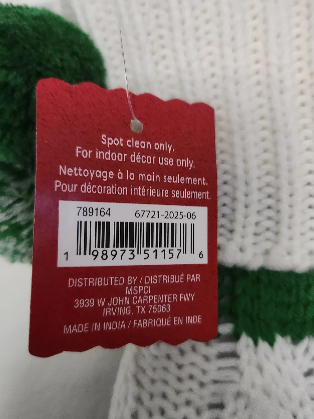 Ashland Christmas Noel Holiday Stocking Knit Green And White Striped
